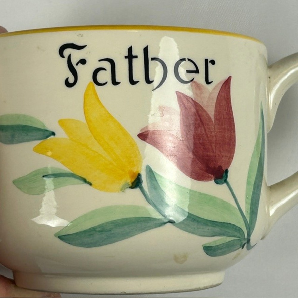 Vintage Pd Western Germany Father Mug Ceramic Floral Tulip Cup 1781 R - Picture 4 of 6